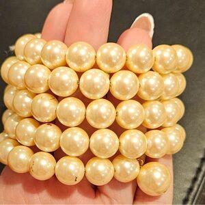 Vintage Kenneth Jay Lane Lustrous Cream Pearl Bracelet